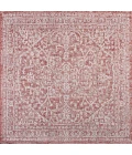 Malta Bohemian Medallion Textured Weave Red/Taupe 5' Square Indoor/Outdoor Area Rug