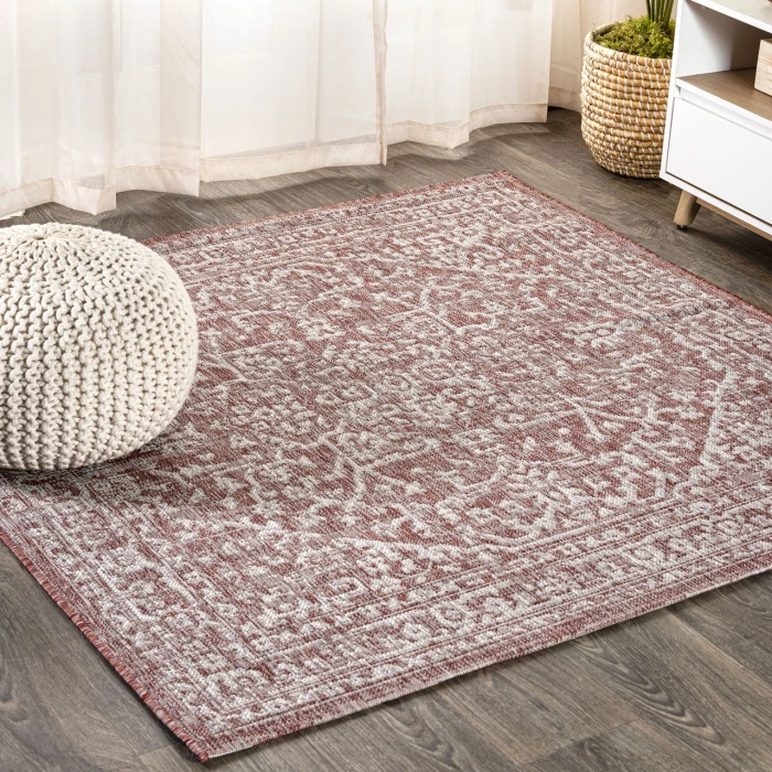 Jonathan Y SANTA MONICA Red SMB104A 7ft.-9in. Square Rug