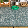 Jonathany Santa Monica SMB104B Teal/Gray Area Rug 7 ft. 9 in. X 10 ft. Rectangle