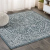 Jonathany Santa Monica SMB104B Teal/Gray Area Rug 5 ft. 3 in. X 5 ft. 3 in. Square