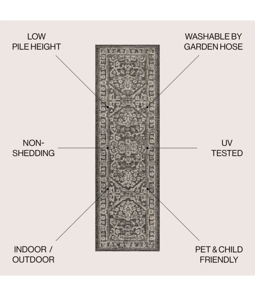 Jonathan Y SANTA MONICA Black SMB104C 2ft.-2in. X 10ft. Rect. Rug