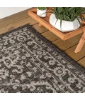 Malta Bohemian Medallion Textured Weave Black/Gray 8 ft. x 10 ft. Indoor/Outdoor Area Rug
