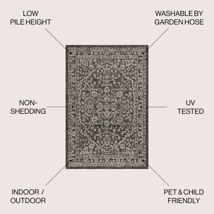 Jonathan Y SANTA MONICA Black SMB104C 10ft. X 14ft. Rect. Rug