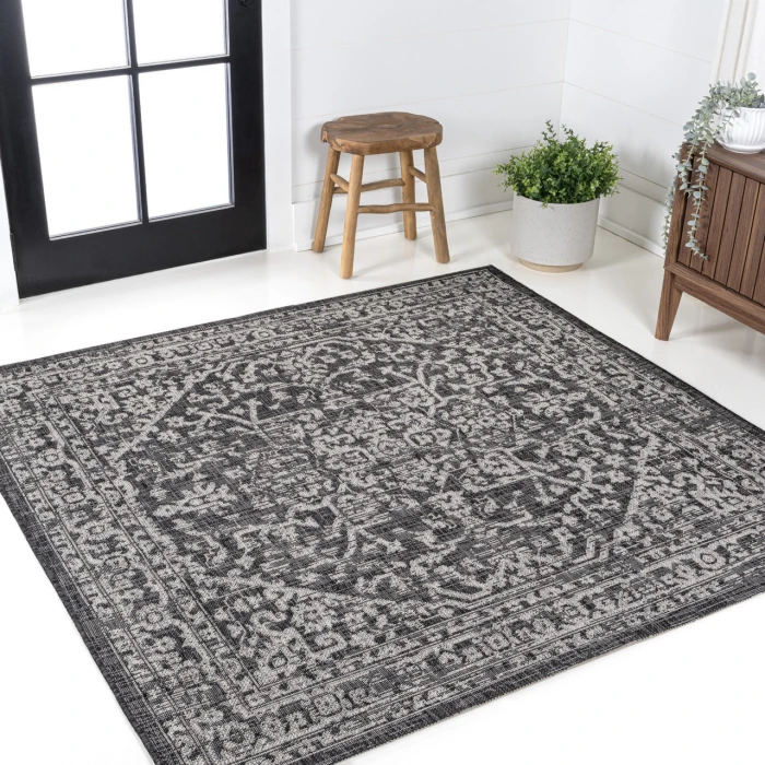 Jonathan Y SANTA MONICA Black SMB104C 6ft.7in. Square Rug