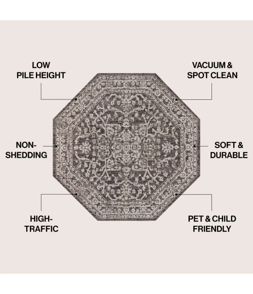 Jonathan Y SANTA MONICA Black SMB104C 5ft.-3in. Octagon Rug