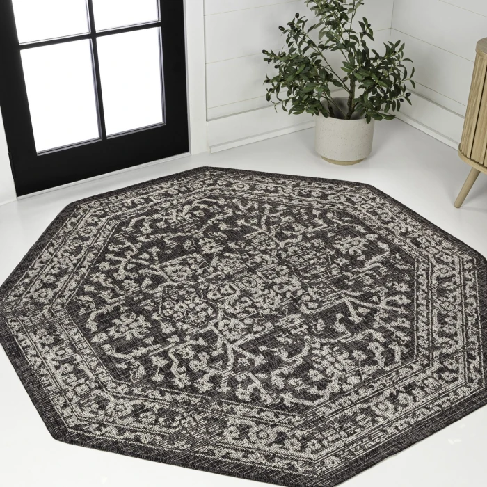 Jonathan Y SANTA MONICA Black SMB104C 5ft.-3in. Octagon Rug