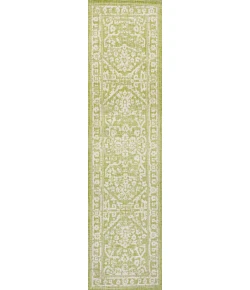 Jonathany Santa Monica SMB104D Green/Cream Area Rug 2 ft. 2 in. X 10 ft. Runner