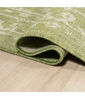Malta Bohemian Medallion Textured Weave Green/Cream 2 ft. x 10 ft. Indoor/Outdoor Runner Rug