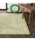 Malta Bohemian Medallion Textured Weave Green/Cream 9 ft. x 12 ft. Indoor/Outdoor Area Rug