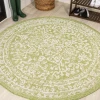 Jonathany Santa Monica SMB104D Green/Cream Area Rug 5 ft. 3 in. X 5 ft. 3 in. Round