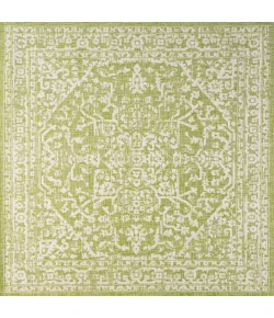 Jonathany Santa Monica SMB104D Green/Cream Area Rug 5 ft. 3 in. X 5 ft. 3 in. Square