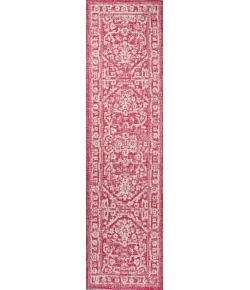 Jonathany Santa Monica SMB104E Fuchsia/Light Gray Area Rug 2 ft. 2 in. X 10 ft. Runner