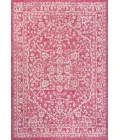 Malta Bohemian Medallion Textured Weave Fuchsia/Light Gray 8 ft. x 10 ft. Indoor/Outdoor Area Rug