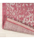 Malta Bohemian Medallion Textured Weave Fuchsia/Light Gray 2 ft. x 10 ft. Indoor/Outdoor Runner Rug