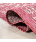 Malta Bohemian Medallion Textured Weave Fuchsia/Light Gray 2 ft. x 10 ft. Indoor/Outdoor Runner Rug
