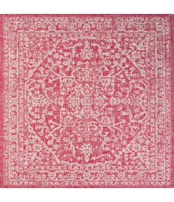 Jonathany Santa Monica SMB104E Fuchsia/Light Gray Area Rug 5 ft. 3 in. X 5 ft. 3 in. Square