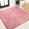 Jonathany Santa Monica SMB104E Fuchsia/Light Gray Area Rug 5 ft. 3 in. X 5 ft. 3 in. Square