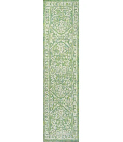 Jonathany Santa Monica SMB104F Cream/Green Area Rug 2 ft. 2 in. X 10 ft. Runner
