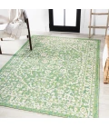 Malta Bohemian Medallion Textured Weave Cream/Green 8 ft. x 10 ft. Indoor/Outdoor Area Rug