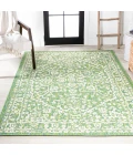 Malta Bohemian Medallion Textured Weave Cream/Green 8 ft. x 10 ft. Indoor/Outdoor Area Rug