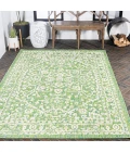 Malta Bohemian Medallion Textured Weave Cream/Green 8 ft. x 10 ft. Indoor/Outdoor Area Rug