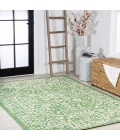 Malta Bohemian Medallion Textured Weave Cream/Green 8 ft. x 10 ft. Indoor/Outdoor Area Rug