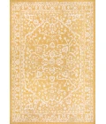 Malta Bohemian Medallion Textured Weave Yellow/Cream 8 ft. x 10 ft. Indoor/Outdoor Area Rug