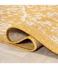 Malta Bohemian Medallion Textured Weave Yellow/Cream 2 ft. x 10 ft. Indoor/Outdoor Runner Rug