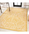 Malta Bohemian Medallion Textured Weave Yellow/Cream 8 ft. x 10 ft. Indoor/Outdoor Area Rug