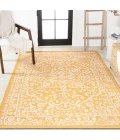 Malta Bohemian Medallion Textured Weave Yellow/Cream 8 ft. x 10 ft. Indoor/Outdoor Area Rug