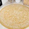 Jonathany Santa Monica SMB104G Yellow/Cream Area Rug 5 ft. 3 in. X 5 ft. 3 in. Round