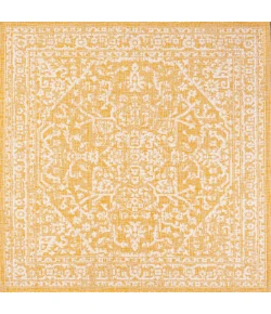 Jonathany Santa Monica SMB104G Yellow/Cream Area Rug 5 ft. 3 in. X 5 ft. 3 in. Square