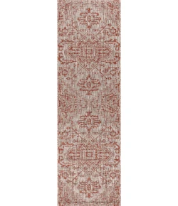 Jonathany Santa Monica SMB105A Red/Taupe Area Rug 2 ft. 2 in. X 8 ft. Runner
