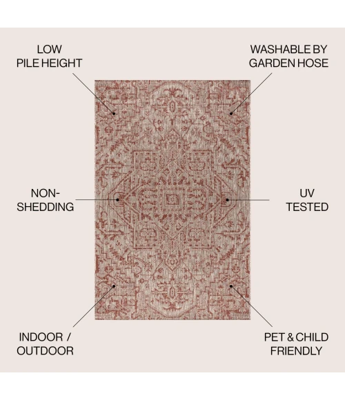 Jonathan Y SANTA MONICA Red SMB105A 10ft. X 14ft. Rect. Rug