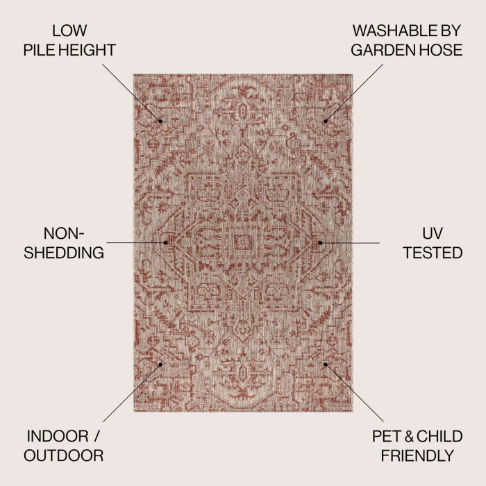 Jonathan Y SANTA MONICA Red SMB105A 10ft. X 14ft. Rect. Rug