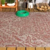 Jonathany Santa Monica SMB105A Red/Taupe Area Rug 3 ft. 11 in. X 6 ft. Rectangle