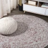 Jonathany Santa Monica SMB105A Red/Taupe Area Rug 5 ft. 3 in. X 5 ft. 3 in. Round