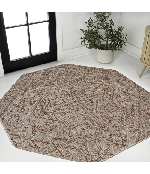 Jonathan Y SANTA MONICA Red SMB105A 5ft.-3in. Octagon Rug