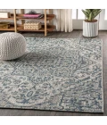 Estrella Bohemian Medallion Textured Weave Navy/Gray 9 ft. x 12 ft. Indoor/Outdoor Area Rug