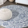 Jonathany Santa Monica SMB105B Navy/Gray Area Rug 5 ft. 3 in. X 5 ft. 3 in. Round