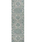 Estrella Bohemian Medallion Textured Weave Teal/Gray 2 ft. x 10 ft. Indoor/Outdoor Runner Rug