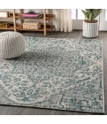 Estrella Bohemian Medallion Textured Weave Teal/Gray 4 ft. x 6 ft. Indoor/Outdoor Area Rug