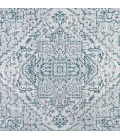 Estrella Bohemian Medallion Textured Weave Teal/Gray 5' Square Indoor/Outdoor Area Rug