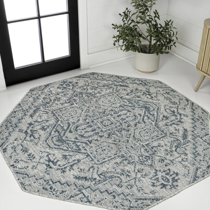 Jonathan Y SANTA MONICA Black SMB105D 7ft.-9in. Octagon Rug