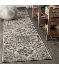 Estrella Bohemian Medallion Textured Weave Black/Gray 2 ft. x 10 ft. Indoor/Outdoor Runner Rug