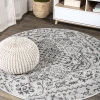 Jonathany Santa Monica SMB105D Black/Gray Area Rug 5 ft. 3 in. X 5 ft. 3 in. Round