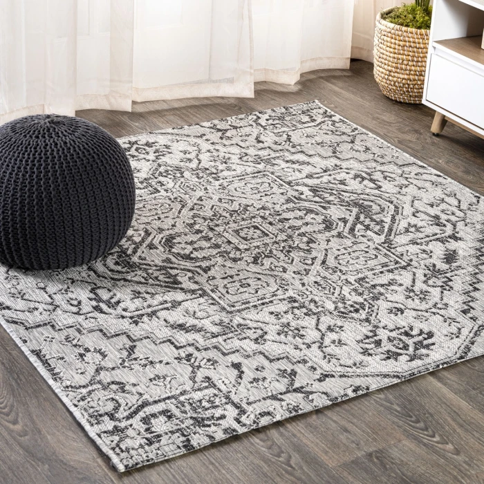 Jonathan Y SANTA MONICA Black SMB105D 3ft.-11in. Square Rug