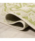 Estrella Bohemian Medallion Textured Weave Cream/Green 2 ft. x 8 ft. Indoor/Outdoor Runner Rug