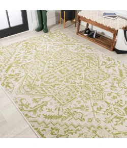 Jonathany Santa Monica SMB105E Cream/Green Area Rug 3 ft. 11 in. X 6 ft. Rectangle
