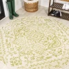 Jonathany Santa Monica SMB105E Cream/Green Area Rug 5 ft. 3 in. X 5 ft. 3 in. Round
